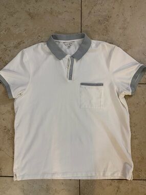 Club Monaco Double Feeder Stripe Polo Size XL